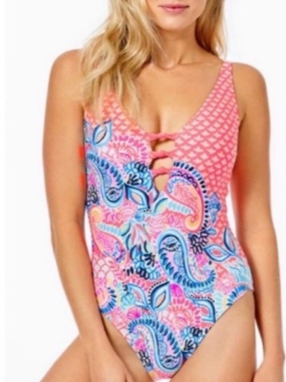 Lilly Pulitzer Jaspen One Piece Swimsuit Coral Spritz Beach
Bungalow